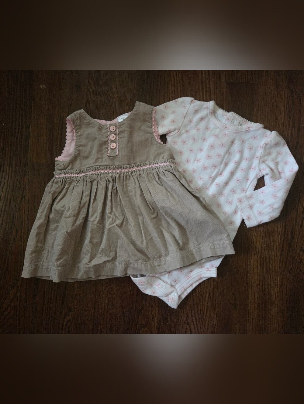 Carters 6M Girls Corduroy Jumper And Floral Bodysuit